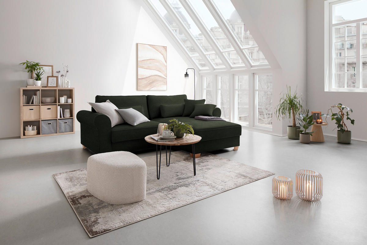HÖRNSOFFA i mörkgrön  - mörkgrön, Modern, trämaterial/trä (255/185cm) - MID.YOU