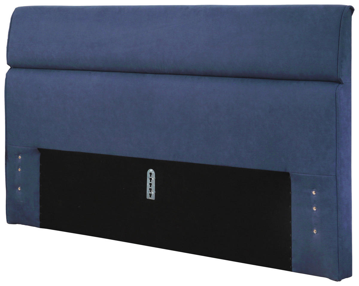 ČALÚNENÁ POSTEĽ, 180/200 cm, tmavomodrá - biela/tmavomodrá, Konventionell, kov/drevo (180/200cm) - Esposa