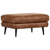 HOCKER Lederlook Cognac  - Cognac/Schwarz, Design, Holz/Textil (95/49/70cm) - Carryhome