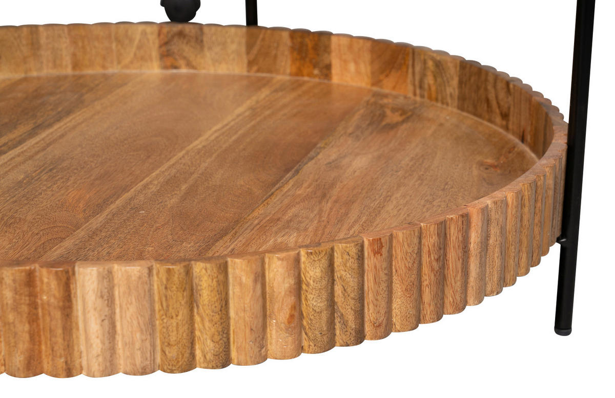COUCHTISCH in Holz, Glas 78/78/48 cm  - Schwarz/Braun, Design, Glas/Holz (78/78/48cm) - Landscape