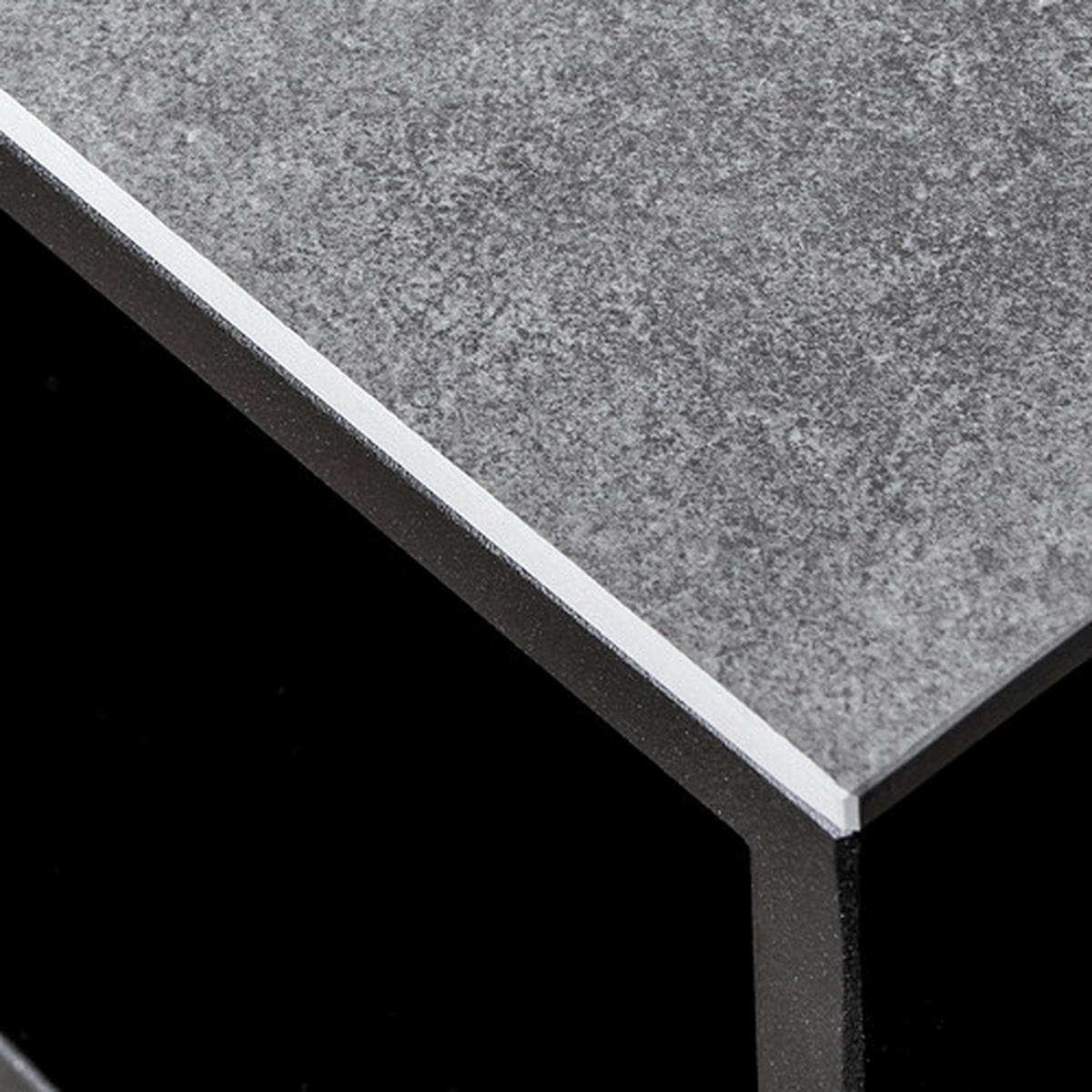 COUCHTISCH in Metall 100/60/41 cm  - Schwarz/Grau, Design, Keramik/Metall (100/60/41cm) - Johann Jakob