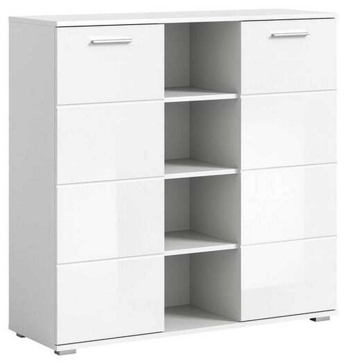 GARDEROBE  in 110/191/37 cm  - Weiß Hochglanz/Weiß, Design, Glas/Holzwerkstoff (110/191/37cm) - Xora