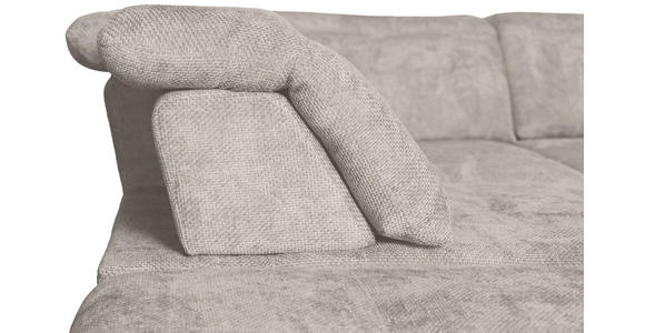 WOHNLANDSCHAFT in Struktur Creme  - Creme/Schwarz, KONVENTIONELL, Textil/Metall (253/357/188cm) - Carryhome