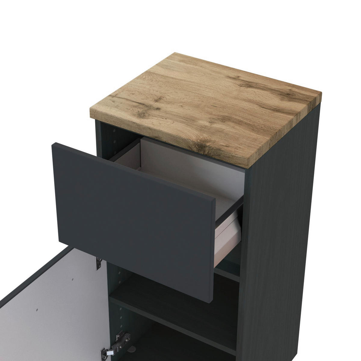 UNTERSCHRANK in   - Eichefarben/Silberfarben, Basics, Holzwerkstoff/Kunststoff (40/79/35cm) - Held