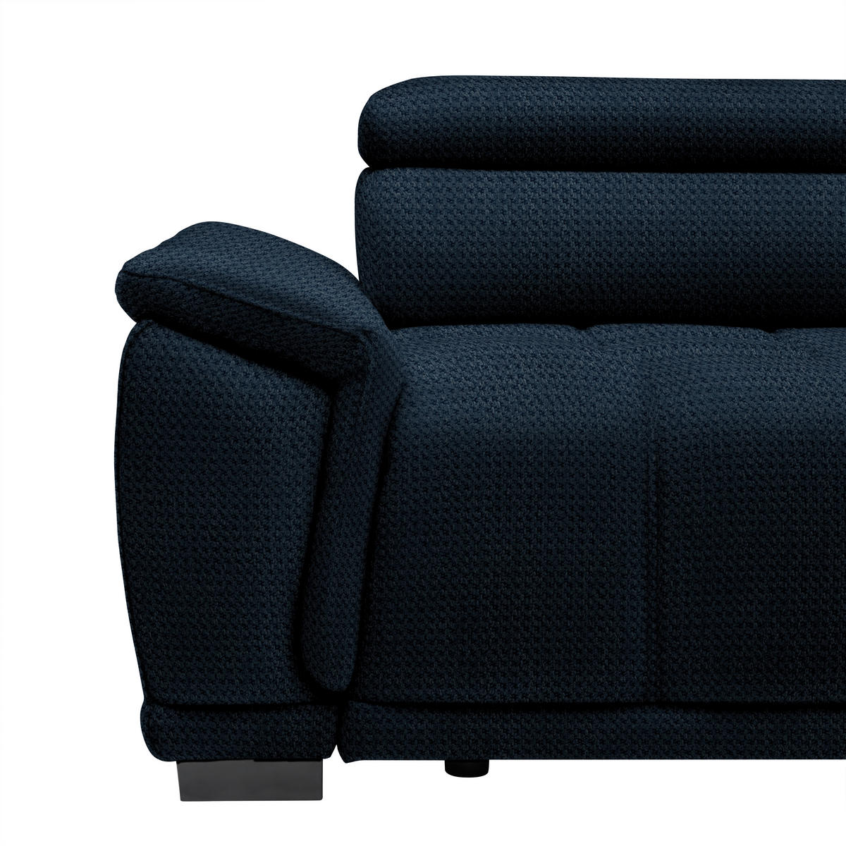 HÖRNSOFFA i chenille, vävt tyg mörkblå  - svart/mörkblå, Modern, textil/plast (283/106cm) - MID.YOU