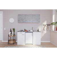 MINIKÜCHE 150 cm   in Grau, Weiß  - Alufarben/Weiß, KONVENTIONELL, Holzwerkstoff/Kunststoff (150cm) - Respekta