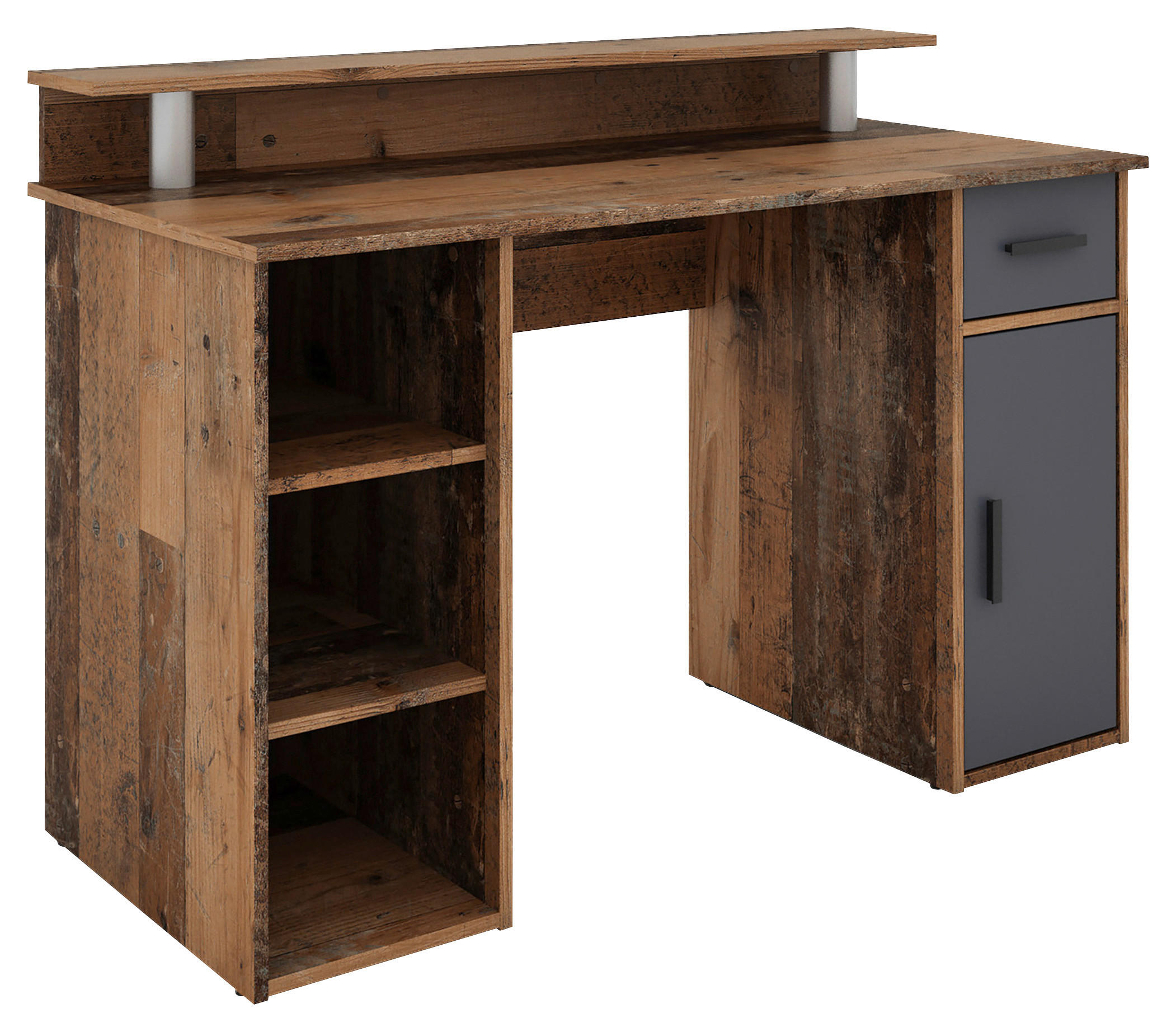 SCHREIBTISCH 120/88/55 cm Alteiche Stauraum, in verschiedenen Holz-Dekoren erhältlich, Regal  - Alteiche/Anthrazit, MODERN, Holzwerkstoff/Kunststoff (120/88/55cm) - MID.YOU