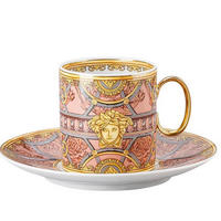 SKODELICA ZA KAVO S KROŽNIKOM  LA SCALA DEL PALAZZO ROSA       - večbarvno, Basics, keramika - Versace
