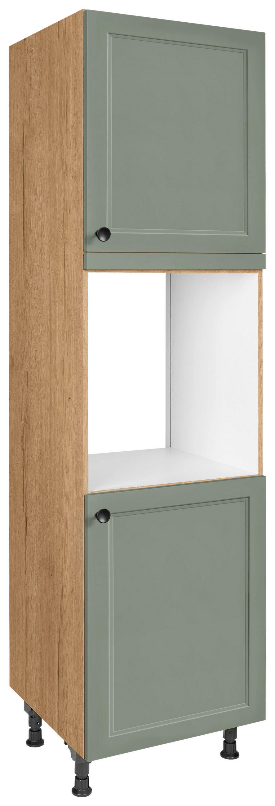 GERÄTEUMBAUSCHRANK 60/216,6/58 cm  in Grün  - Eichefarben/Schwarz, MODERN, Holzwerkstoff/Metall (60/216,6/58cm) - Nobilia