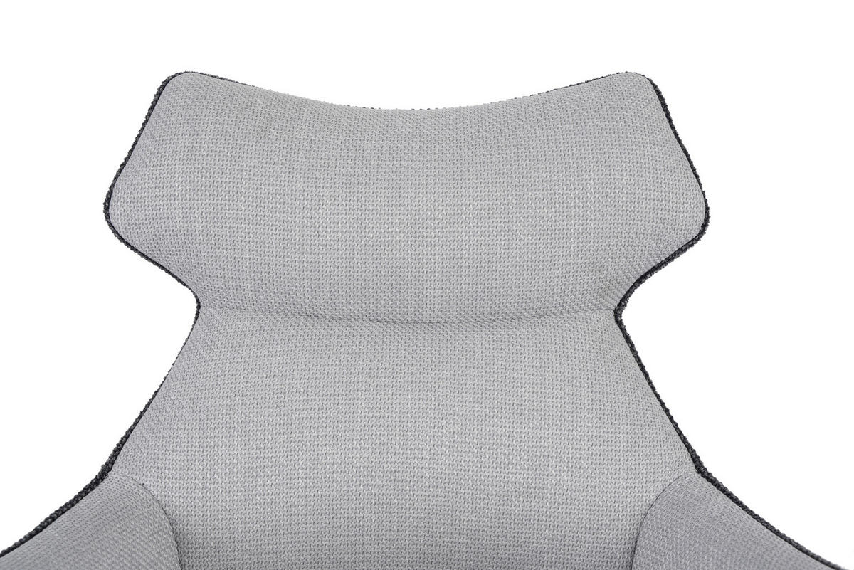 SCAUN CU BRAțE in negru, gri deschis  - gri deschis/negru, Design, metal/textil (59/90/64cm) - Novel