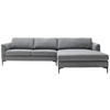 ECKSOFA in Flachgewebe Blaugrau  310/195 cm  - Blaugrau/Schwarz, Design, Textil/Metall (310/195cm) - Schöner Wohnen