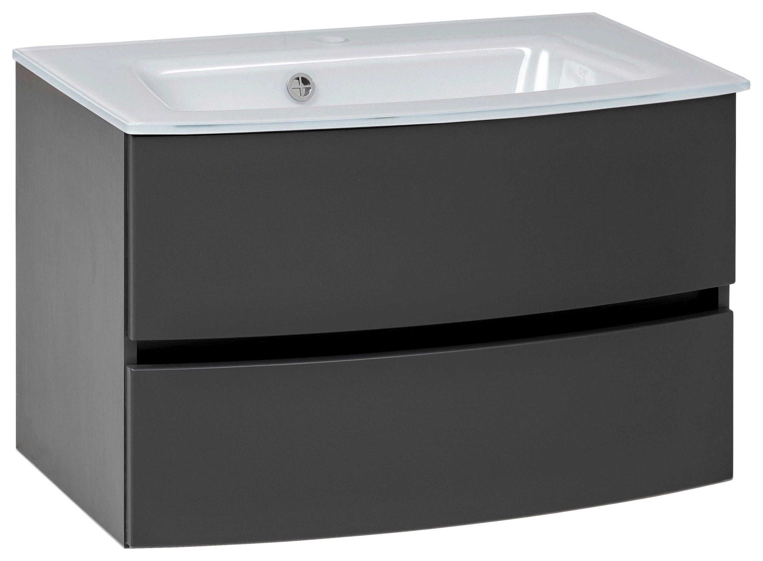 TVÄTTSTÄLL MED KOMMOD 80 cm  - vit/grafitfärgad, Klassisk, trämaterial/glas (80cm) - Held