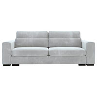 SCHLAFSOFA  mit Liegefunktion, Schlafen auf Sitzhöhe, Rücken echt Flachgewebe Hellgrau  - Hellgrau/Schwarz, KONVENTIONELL, Kunststoff/Textil (236/78/114cm) - Carryhome