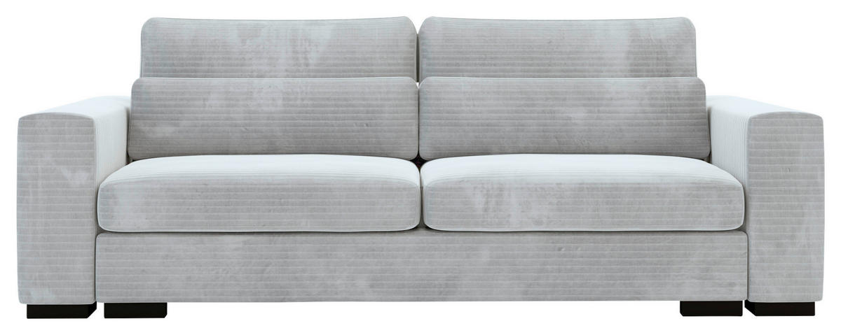 SCHLAFSOFA  mit Liegefunktion, Schlafen auf Sitzhöhe, Rücken echt Flachgewebe Hellgrau  - Hellgrau/Schwarz, KONVENTIONELL, Kunststoff/Textil (236/78/114cm) - Carryhome