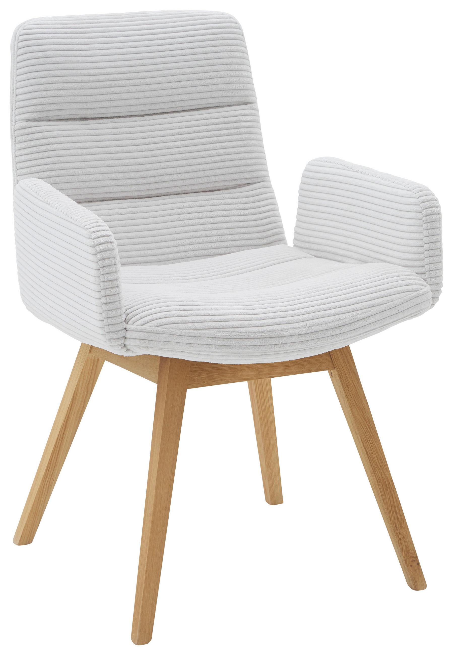 ARMLEHNSTUHL  Lederauswahl, Stoffauswahl Cord  Creme  - Creme/Naturfarben, Design, Holz/Textil (61/88/66cm) - Dieter Knoll