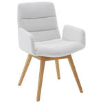 ARMLEHNSTUHL  Lederauswahl, Stoffauswahl Cord  Creme  - Creme/Naturfarben, Design, Holz/Textil (61/88/66cm) - Dieter Knoll