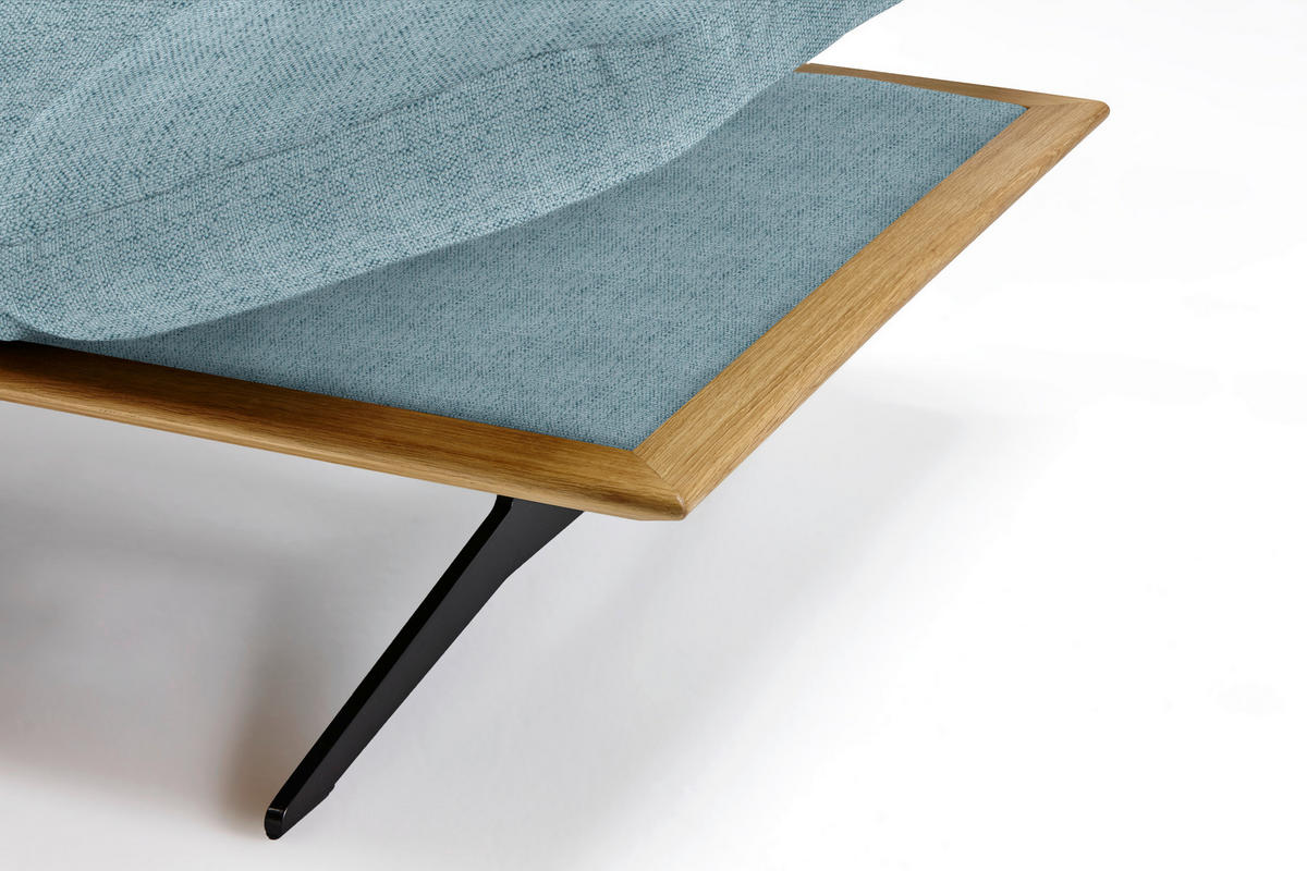 ECKSOFA in Flachgewebe Hellblau  - Schwarz/Hellblau, Design, Holz/Textil (159/314cm) - Dieter Knoll