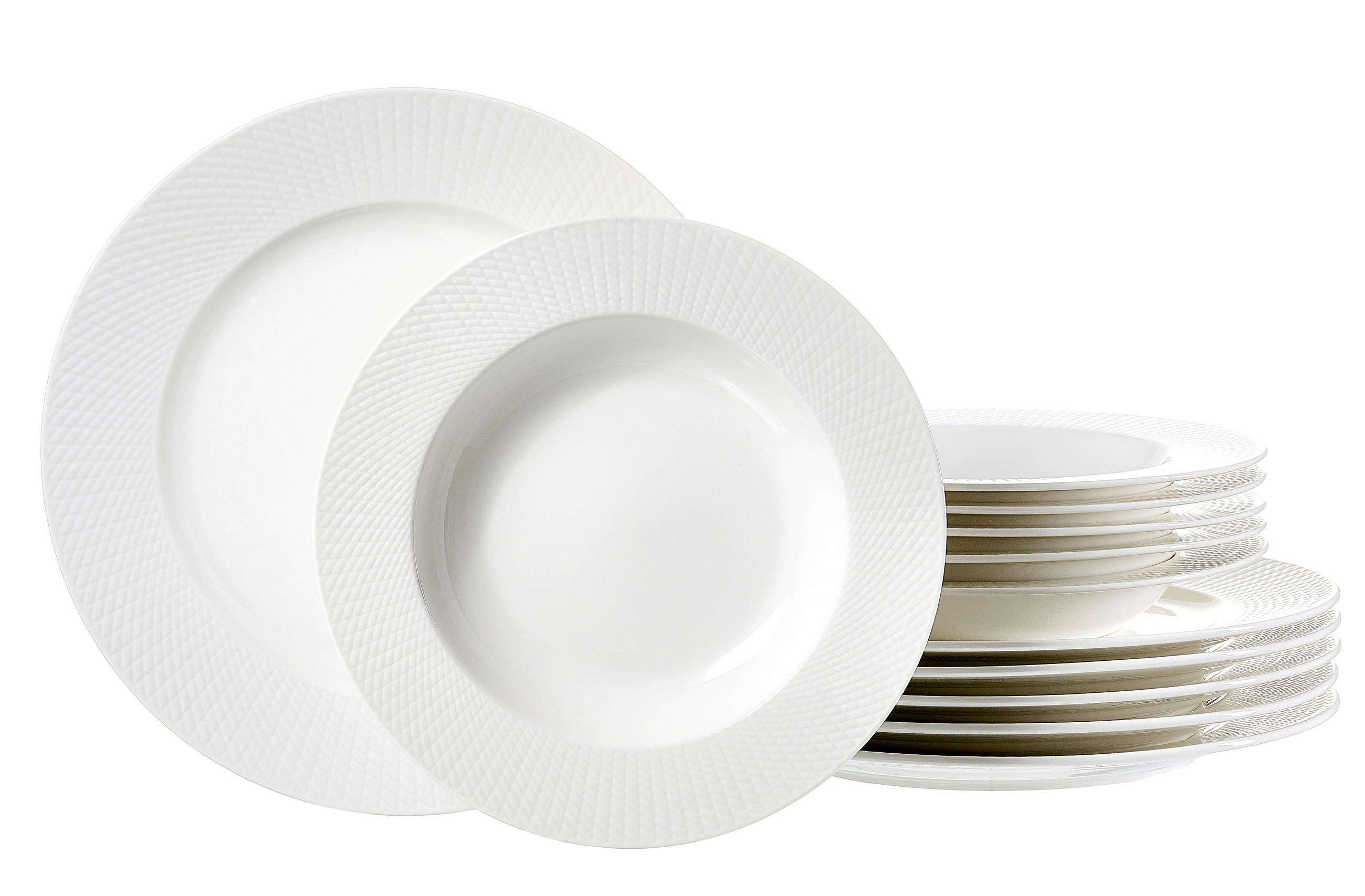 TAFELSERVICE Weiß 12-teilig Saphir  - Weiß, KONVENTIONELL, Keramik (28,5/20,5/28,5cm) - Ritzenhoff Breker