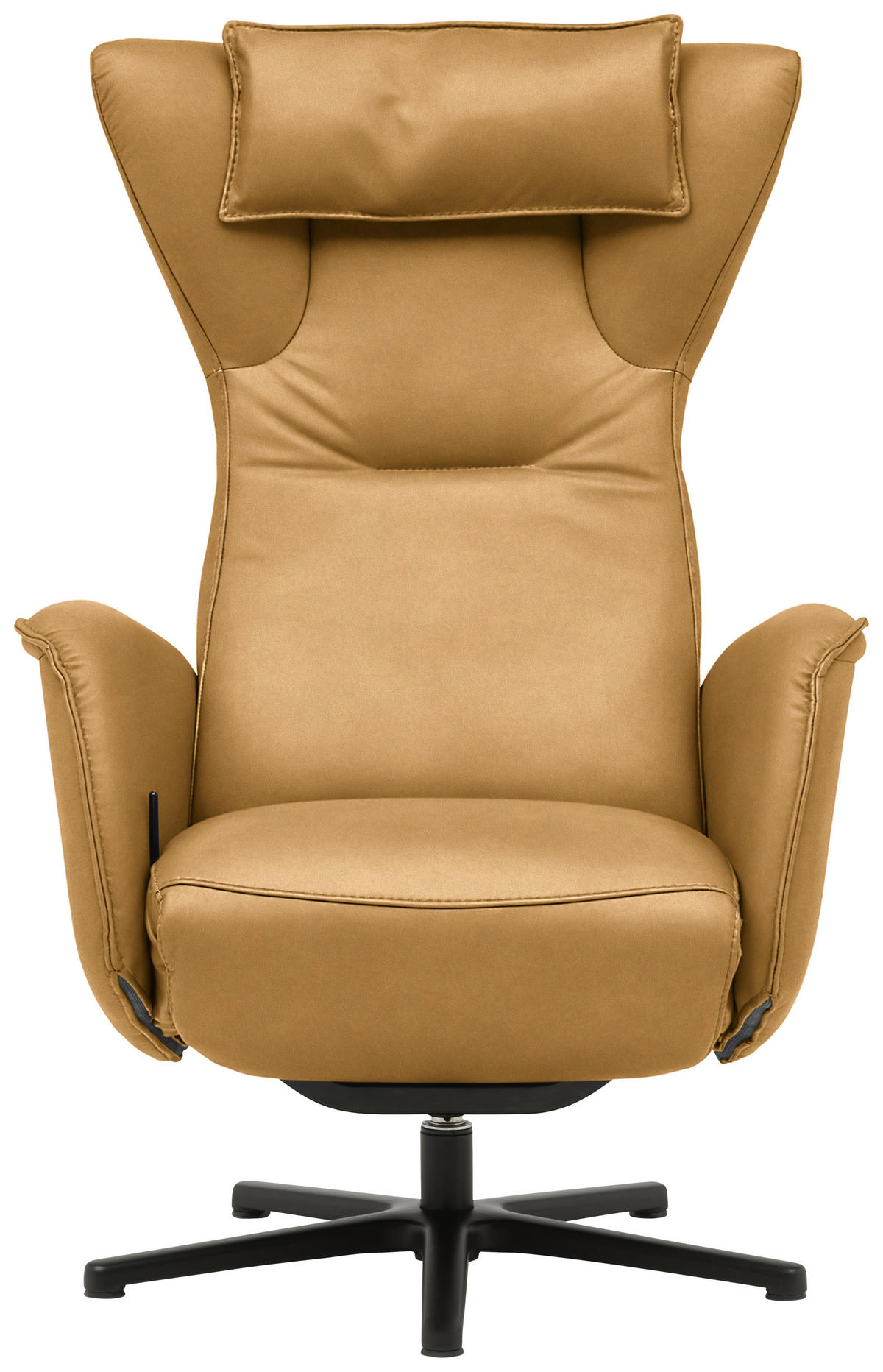 RELAXSESSEL Leder Currygelb  - Currygelb/Schwarz, Design, Leder/Metall (75/106/86cm) - Valdera