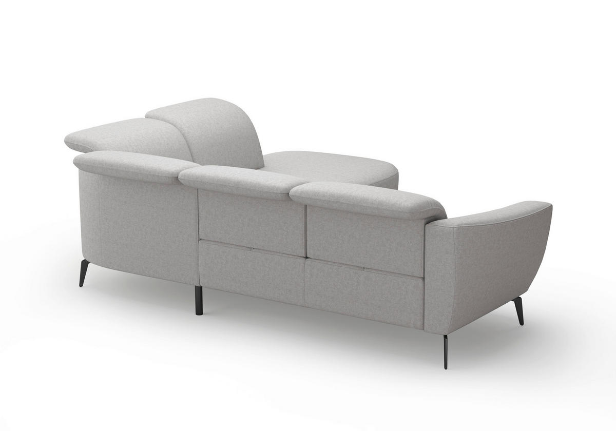 ECKSOFA in Flachgewebe Hellgrau  300/267 cm  - Hellgrau/Schwarz, KONVENTIONELL, Textil/Metall (300/267cm) - Sit & More