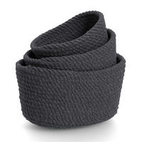 KORBSET - Dunkelgrau, Basics, Textil (24/17/13cm)
