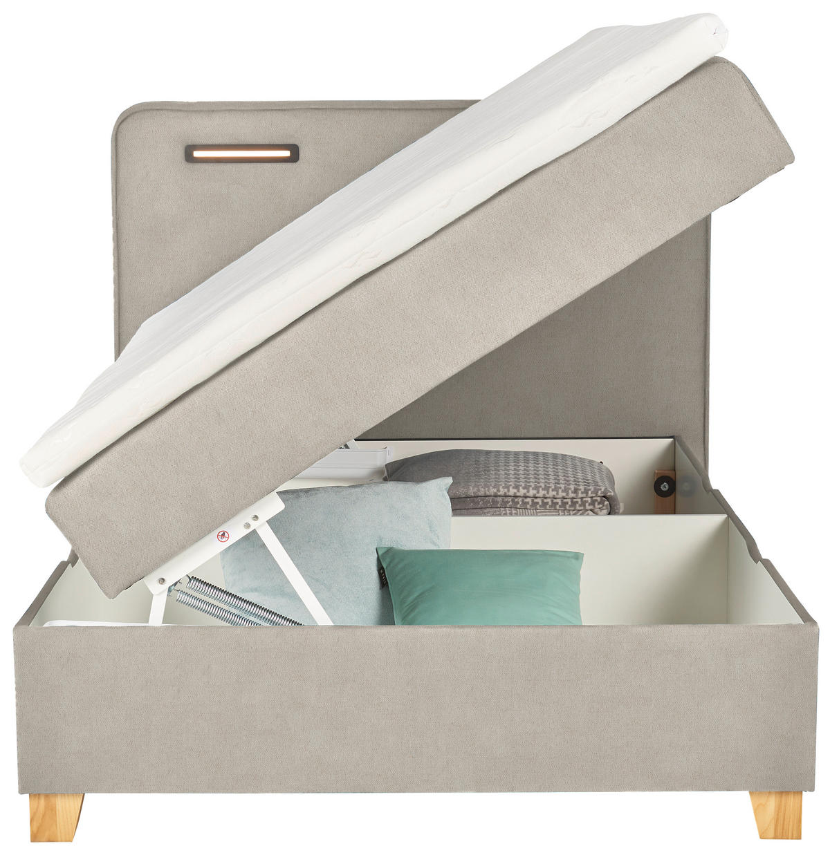 BOXBETT 120/200 cm  in Beige  - Beige, Konventionell, Holz/Textil (120/200cm) - Moderano
