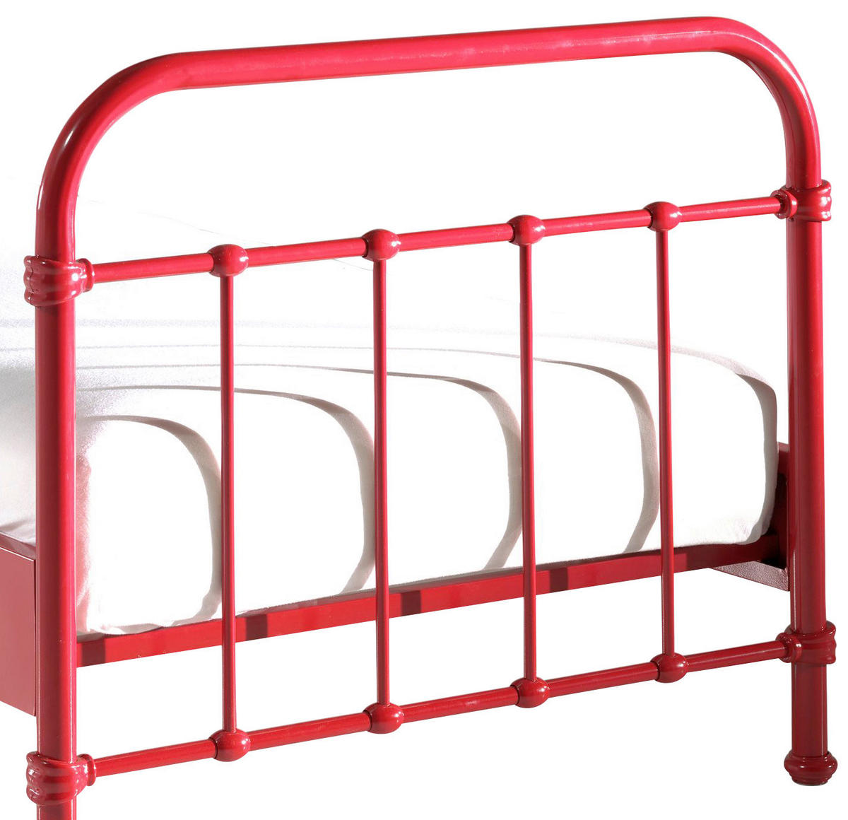 KINDER-/JUNIORBETT 90/200 cm  in Rot  - Rot, ROMANTIK / LANDHAUS, Metall (90/200cm) - MID.YOU