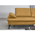 ECKSOFA in Echtleder Gelb  - Gelb/Schwarz, Design, Leder/Metall (325/157cm) - Dieter Knoll