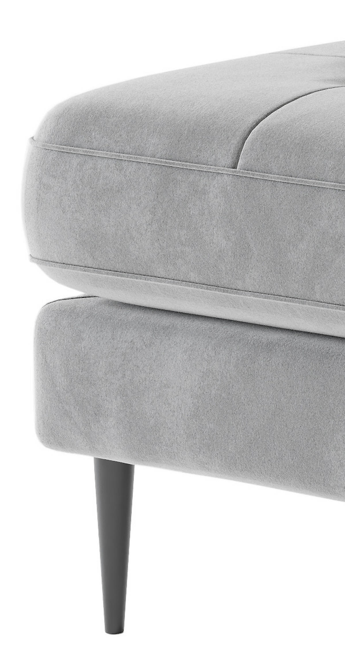 ECKSOFA in Flachgewebe Blaugrau  - Edelstahlfarben/Anthrazit, Design, Textil/Metall (259/205cm) - Livetastic