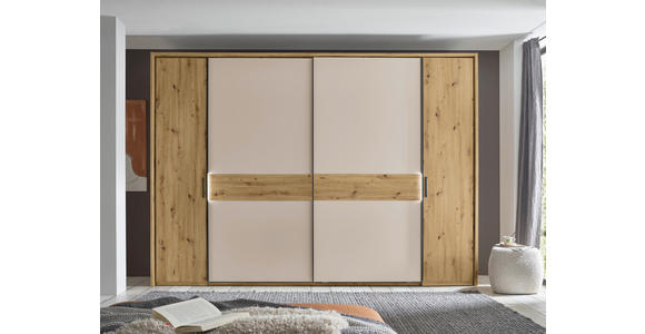 KOMBISCHRANK 312/225/61 cm 4-türig  - Kaschmir/Schwarz, Design, Holzwerkstoff/Metall (312/225/61cm) - Xora