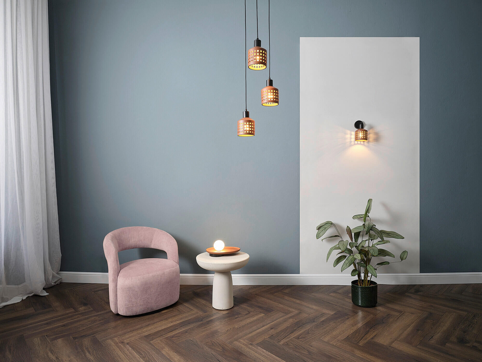 HÄNGELEUCHTE 32.5/150 cm  - Braun, Basics, Stein/Metall (32.5/150cm) - Osram