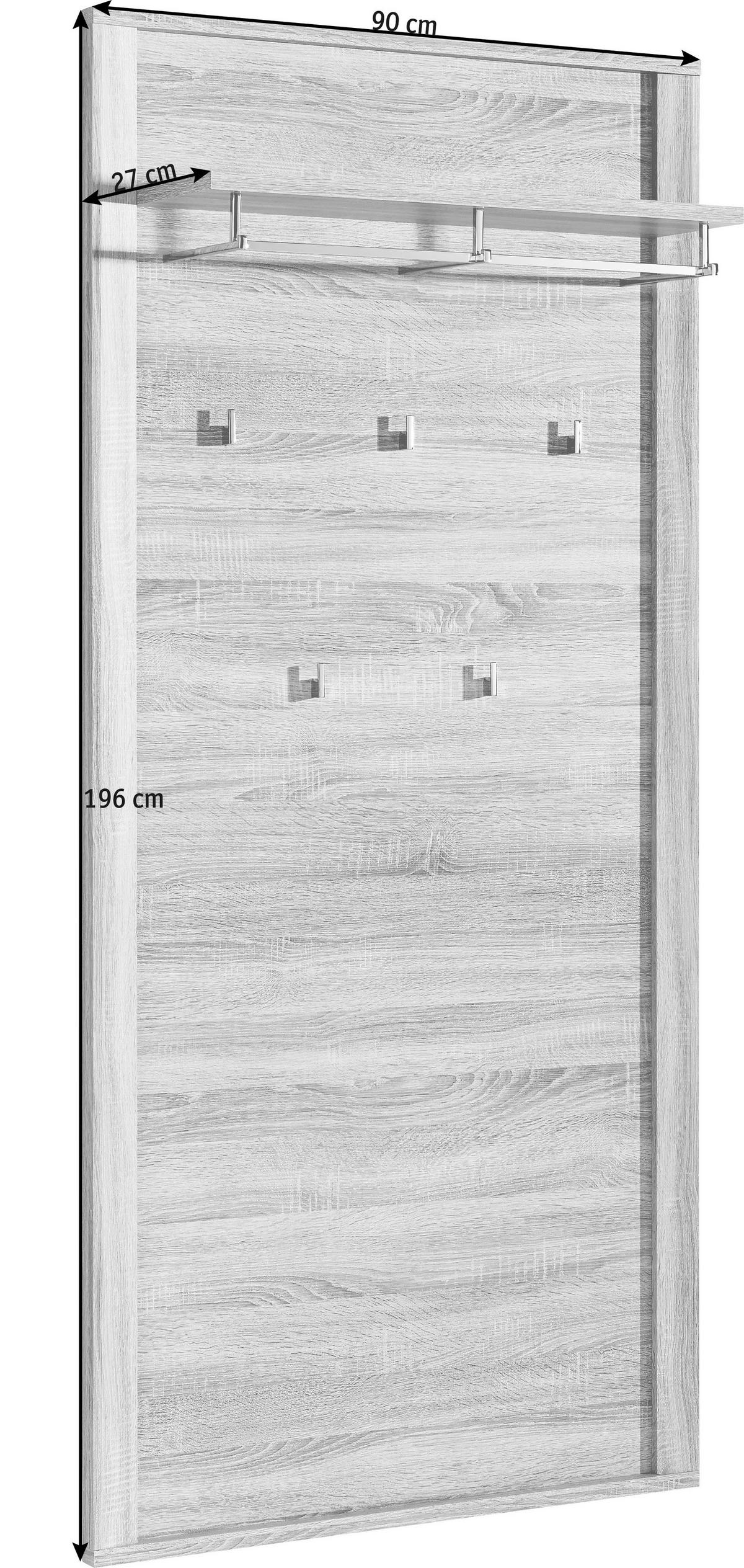 GARDEROBNI PANEL  boje hrasta   drvni materijal  - boje hrasta, Konvencionalno, drvni materijal (90/196/27cm) - Cantus