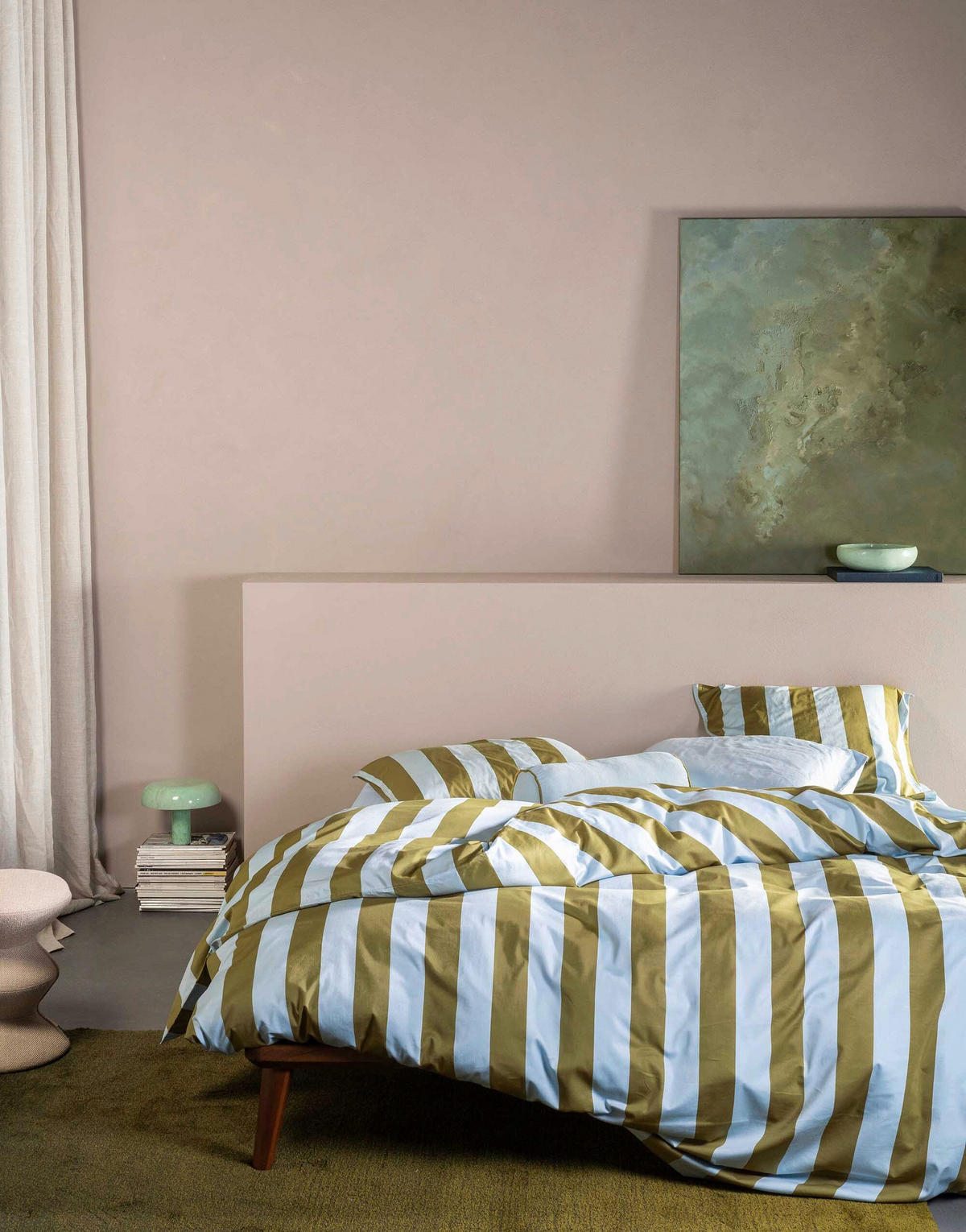 BETTWÄSCHE 3-teilig Minte Satin 200/200 cm  - Hellgrün/Hellblau, KONVENTIONELL, Textil (200/200cm) - Essenza