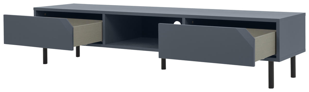 LOWBOARD  in 176,5/39/43 cm  - Schwarz/Dunkelblau, Design, Holzwerkstoff/Metall (176,5/39/43cm)