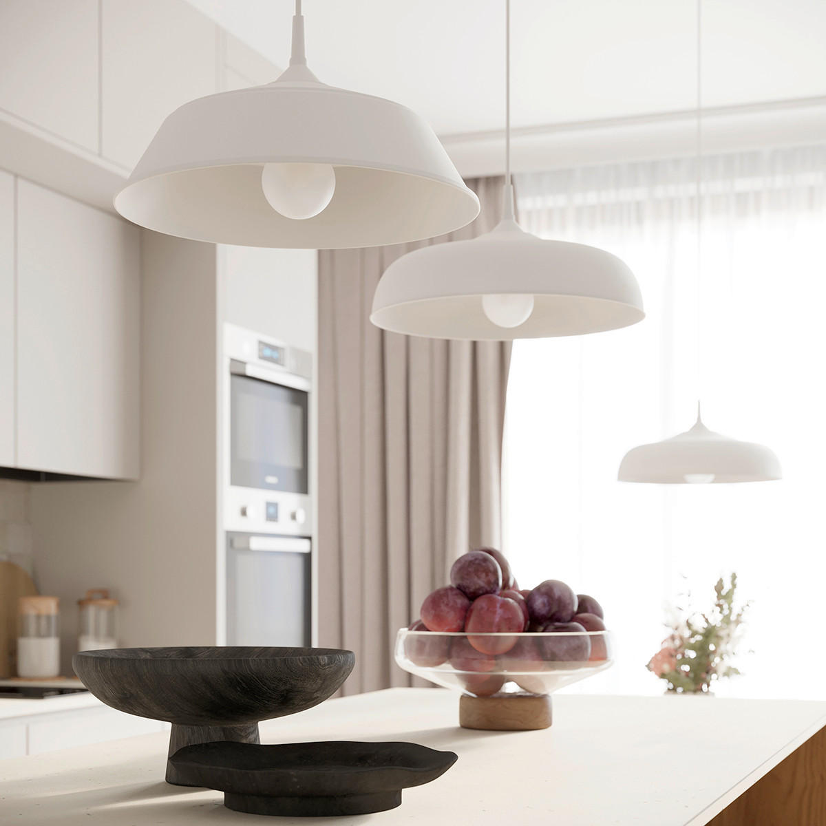 HÄNGELEUCHTE GINA 38/38/74 cm   - Weiß, Design, Metall (38/38/74cm)