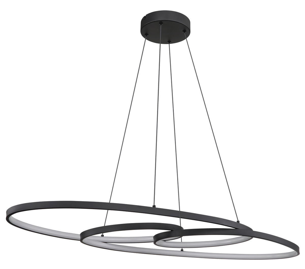 LED-HÄNGELEUCHTE 100/36/122 cm  - Schwarz/Weiß, Design, Kunststoff/Metall (100/36/122cm) - Globo