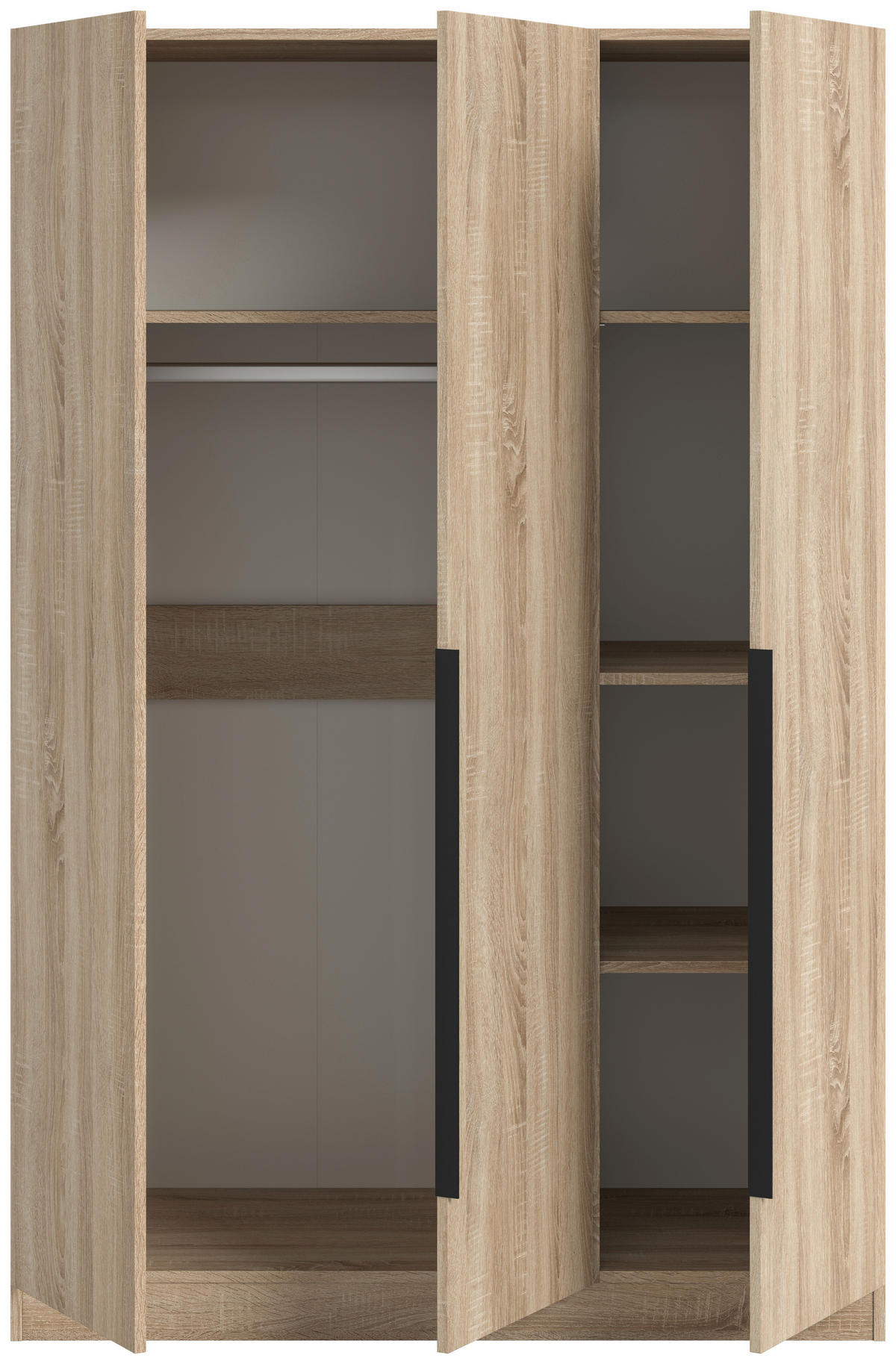 DREHTÜRENSCHRANK  in Sonoma Eiche  - Schwarz/Sonoma Eiche, MODERN, Holzwerkstoff/Kunststoff (120/181/52cm) - MID.YOU