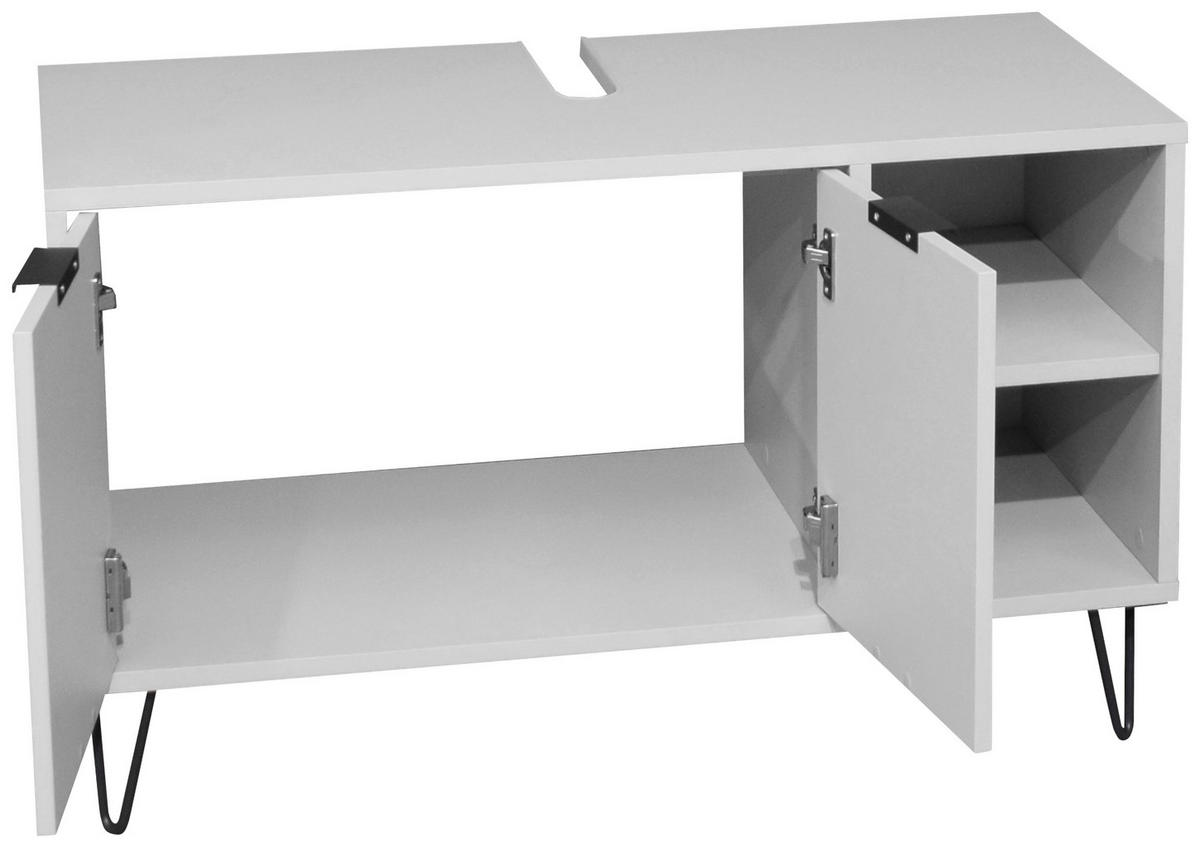 WASCHBECKENUNTERSCHRANK 71/58/45 cm  - Schwarz/Grau, MODERN, Holzwerkstoff/Metall (71/58/45cm) - Livetastic