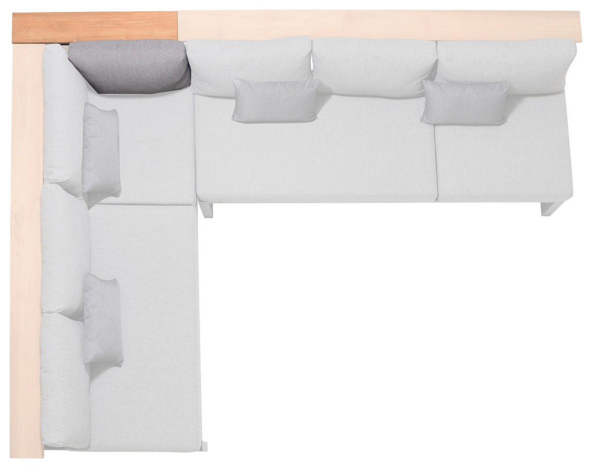 RÜCKENLEHNE 88/25,5/41,5 cm Teakholz  Aluminium  - Anthrazit/Teakfarben, Design, Holz/Metall (88/25,5/41,5cm) - Amatio