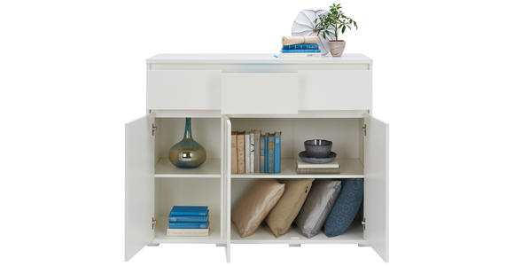 KOMMODE in 120/103/48 cm - Alufarben/Weiß, Design, Holzwerkstoff/Kunststoff (120/103/48cm) - Carryhome
