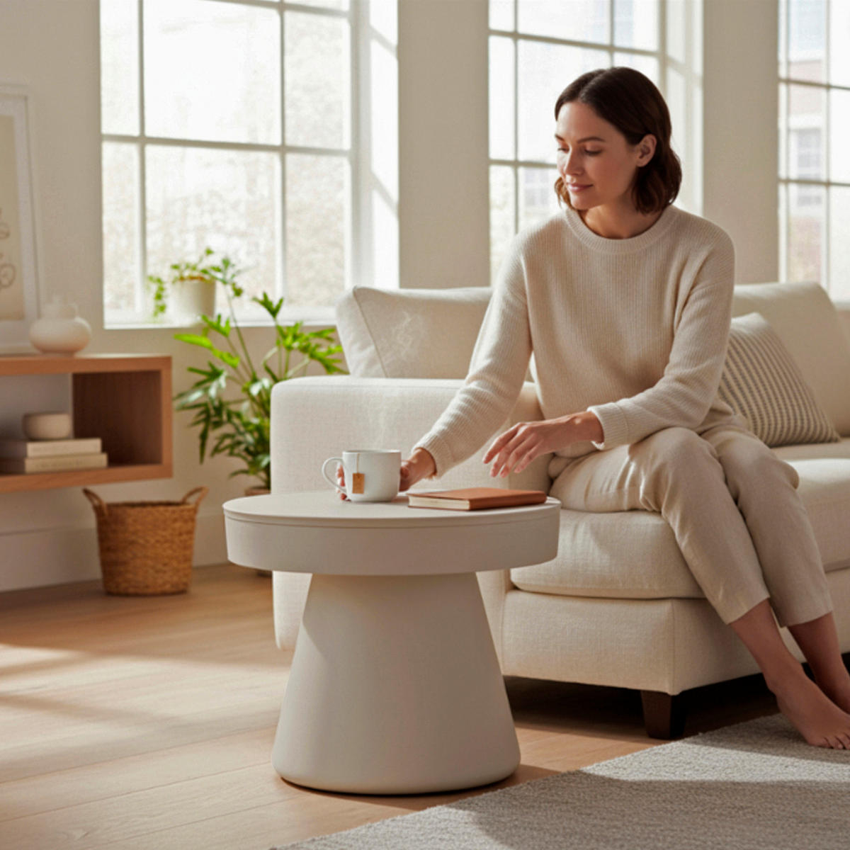 BEISTELLTISCH 50/50/40 cm Kaschmir rund  - Kaschmir, Design, Metall (50/50/40cm)