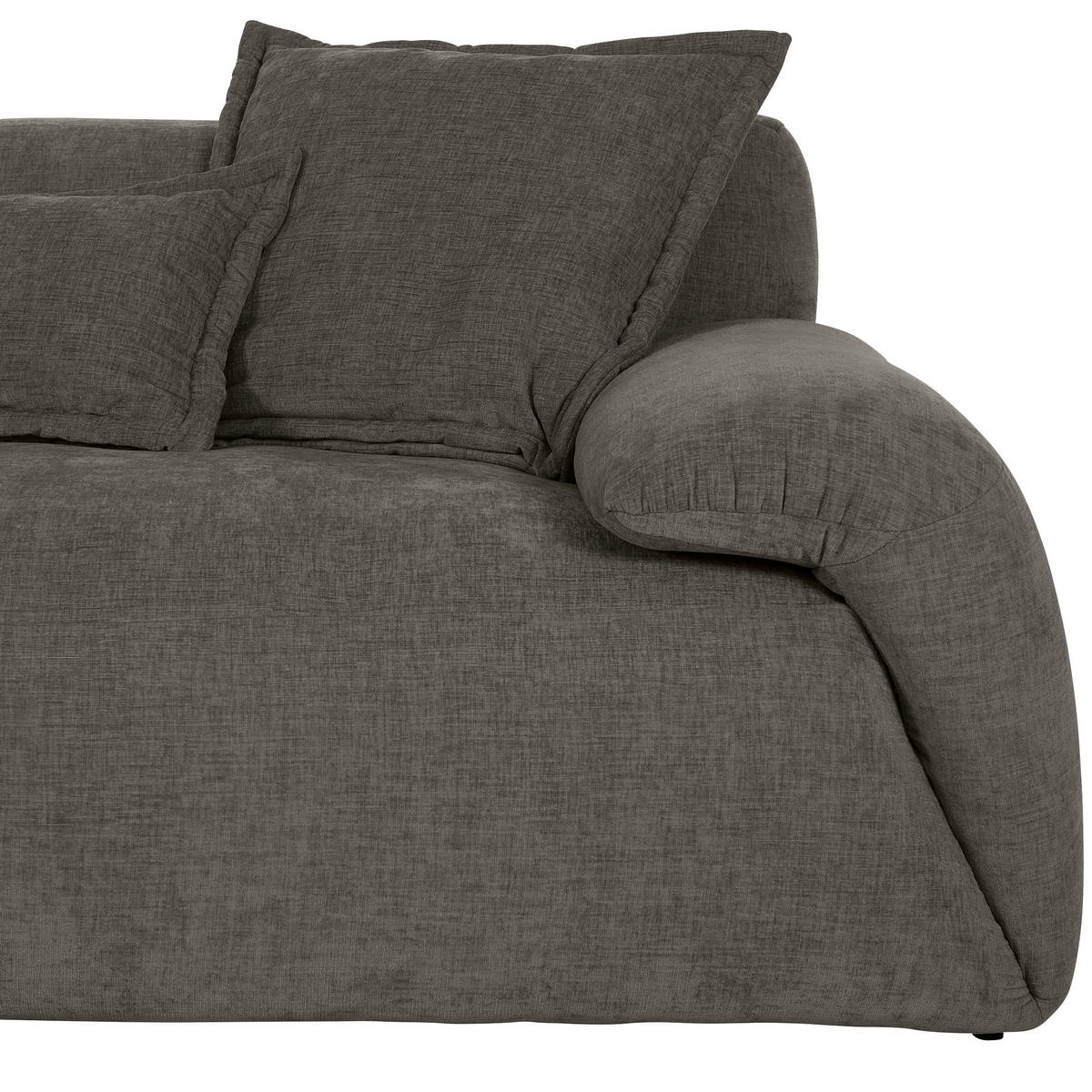 ECKSOFA in Flachgewebe Dunkelgrau  - Dunkelgrau/Schwarz, Konventionell, Kunststoff/Textil (174/274cm) - Carryhome