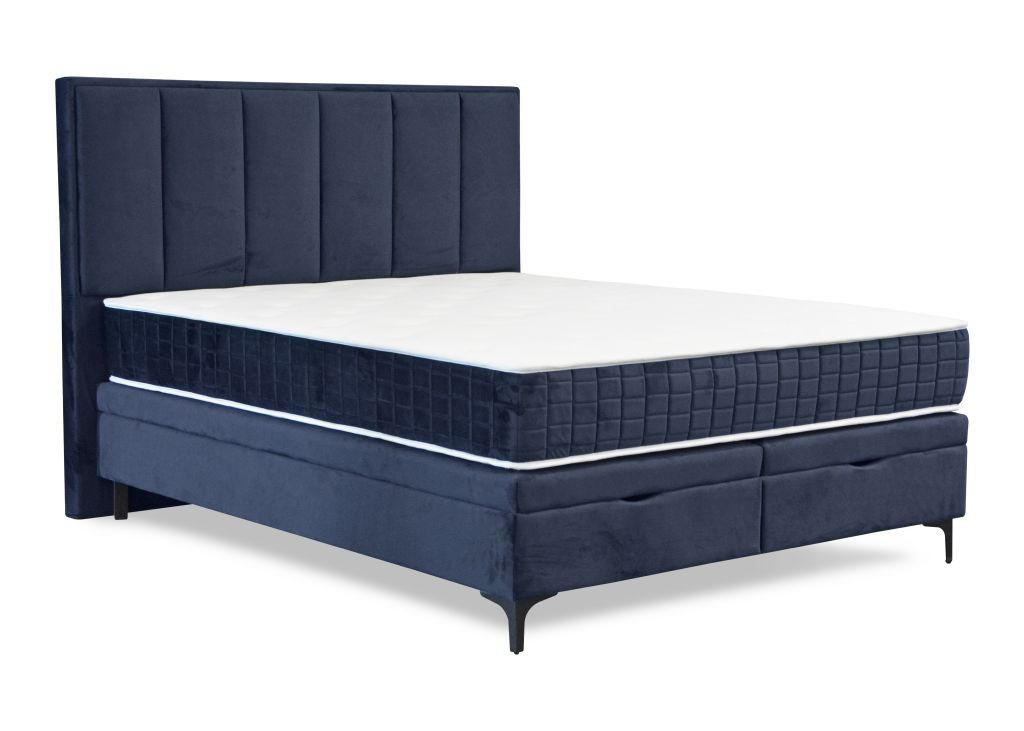 BOX KREVET BEZ OPRUGA 160/200 cm     tamnoplava  - tamnoplava/crna, Moderno, drvo/metal (160/200cm) - Hom`in
