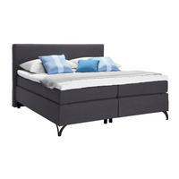 BOXSPRINGBETT 200/200 cm  in Anthrazit  - Anthrazit/Schwarz, Konventionell, Textil/Metall (200/200cm) - Esposa