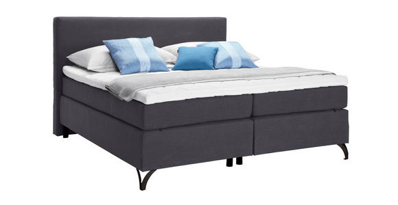 BOXSPRINGBETT 200/200 cm  in Anthrazit  - Anthrazit/Schwarz, KONVENTIONELL, Textil/Metall (200/200cm) - Esposa