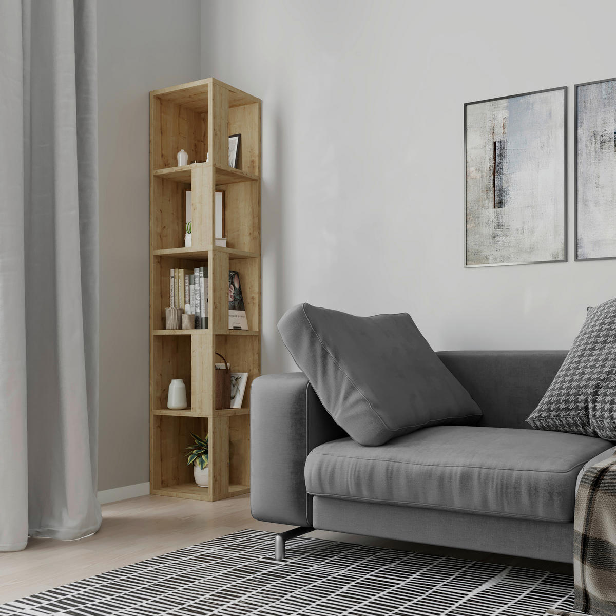 HÖRNHYLLA i 32/159/32 cm ekfärgad  - ekfärgad, Design, trämaterial (32/159/32cm) - Livetastic