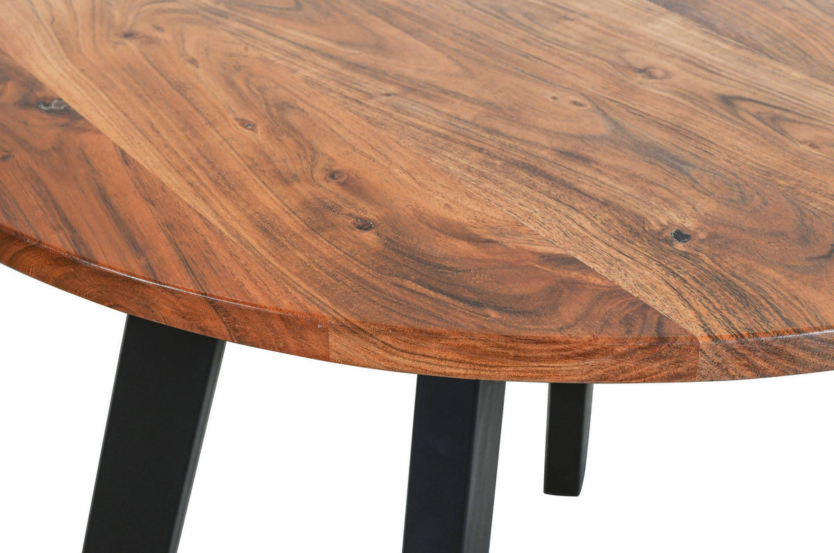 ESSTISCH in Holz, Metall 100/100/76 cm  - Schwarz/Braun, LIFESTYLE, Holz/Metall (100/100/76cm) - MID.YOU