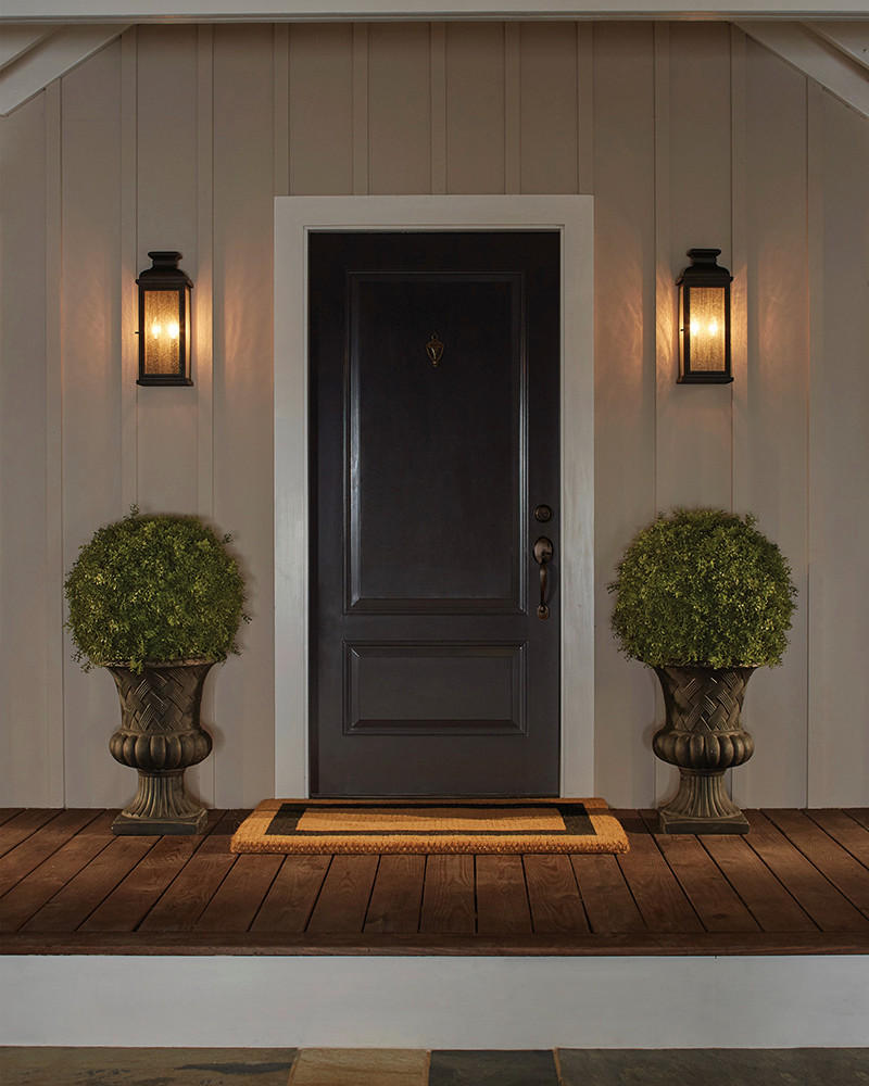 VÄGGLAMPA FÖR UTOMHUS - kopparfärgad, Klassisk, metall/glas (17,8/15,5/46cm) - Elstead Lighting