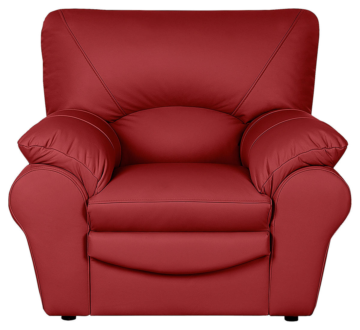 SESSEL in Echtleder Rot  - Rot/Schwarz, Design, Leder/Kunststoff (105/92/85cm) - Livetastic