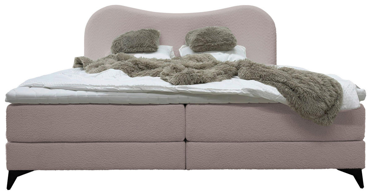 POLSTERBETT 140/200 cm  in Sandfarben  - Sandfarben/Schwarz, MODERN, Textil/Metall (140/200cm) - Livetastic